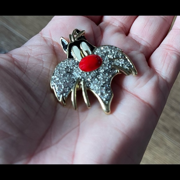VINTAGE Rhinestone BROOCHES-Tweety Bird & Sylvester - Picture 9 of 11